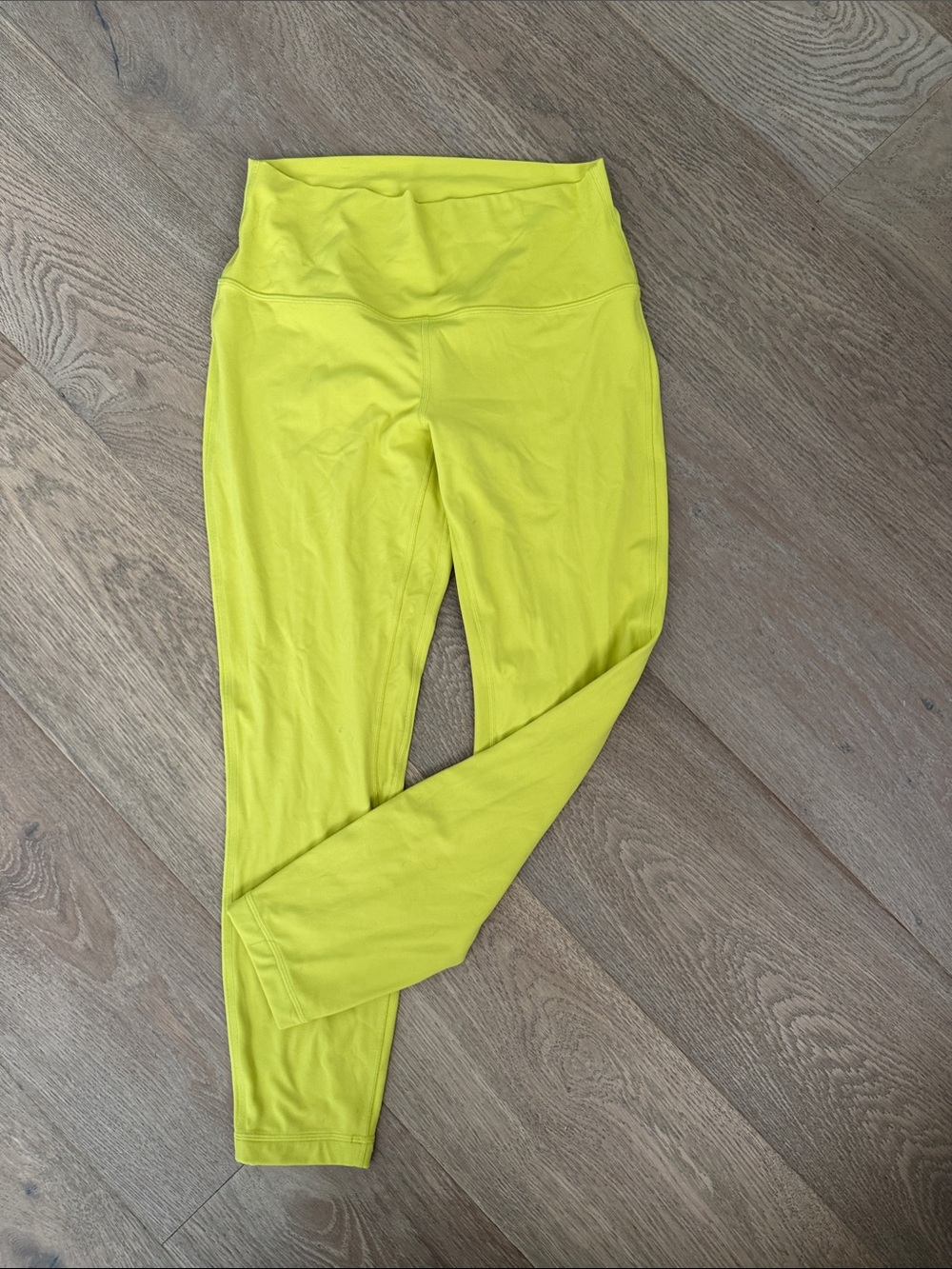 lululemon athletica Bright Neon Yellow High-Waist Leggings Wonder Under Crop